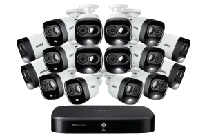 1080p HD 16-Channel Security System with 16 1080p HD Active Deterrence Security Cameras, Advanced Motion Detection and Smart Home Voice Control