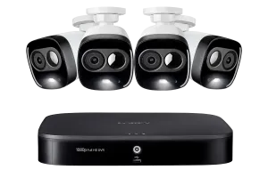 1080p HD 8-Channel Security System with 4 1080p Active Deterrence Security Cameras, Advanced Motion Detection and Smart Home Voice Control