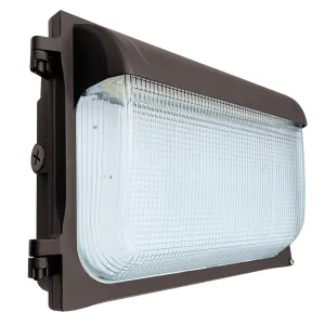 120W/100W/80W LED Slim Wall Pack / 3K/4K/5K CCT / Dusk-to-Dawn Photocell / Glass Lens / 100-277VAC / Bronze