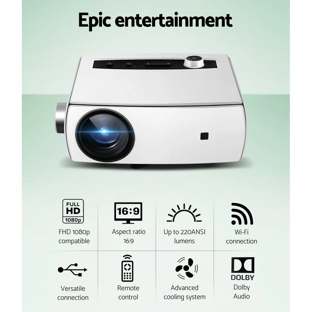 220 ANSI Lumens 1080P Video Projector with Wi-Fi - Devanti