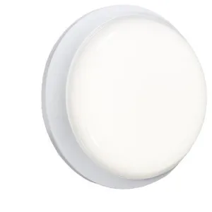 230V IP54 Round Cool White (4000K) LED Bulkhead with Microwave Sensor