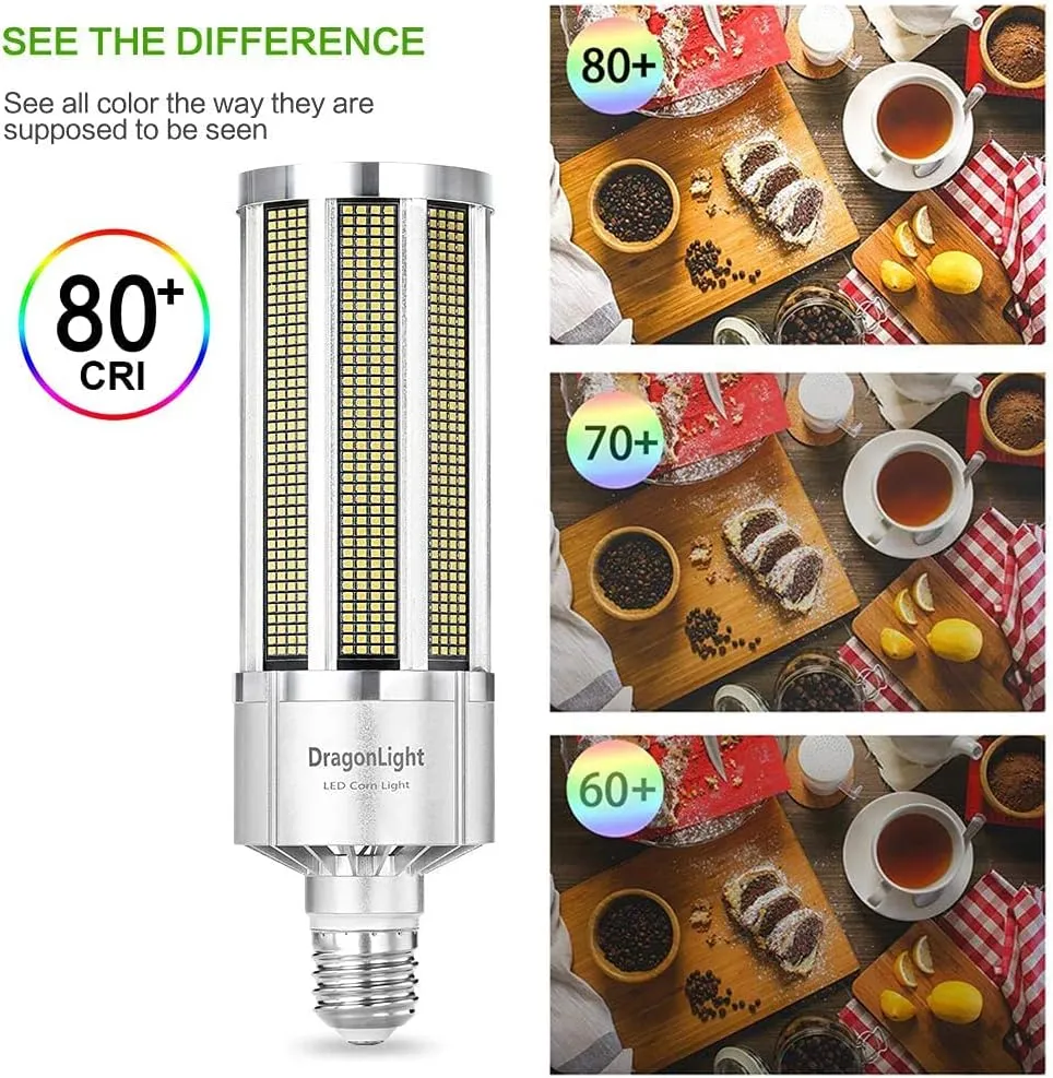 240 W Commercial Grade Corn LED Light Bulb Fanless, 1000 Watt MH/HPS Replacement, E39 Large Mogul Base LED Lamp 5000K Daylight 32,400Lumen