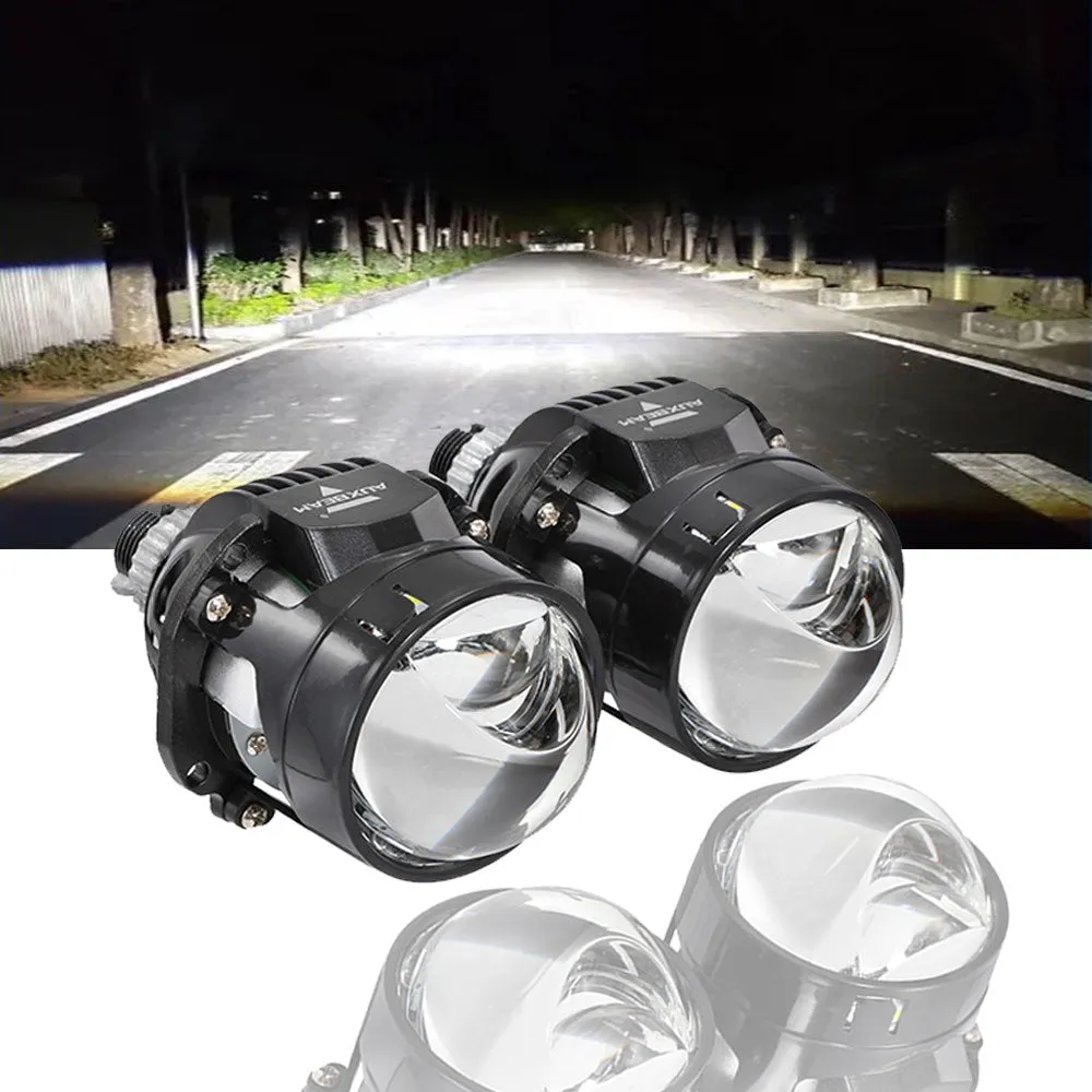 2.5 Inch 88W 6000K Hyperboloid Bi-LED Matrix Laser Projector Lens Headlight Non-Destructive Installation Projector Lens for Car | 2PCS/set