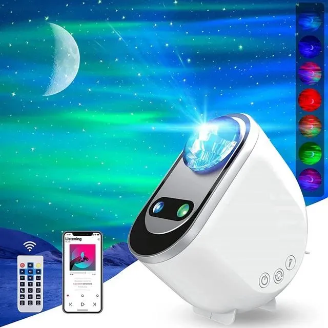 3D Stereo Galaxy Projector Sky with Remote Control, Bluetooth Music Speaker