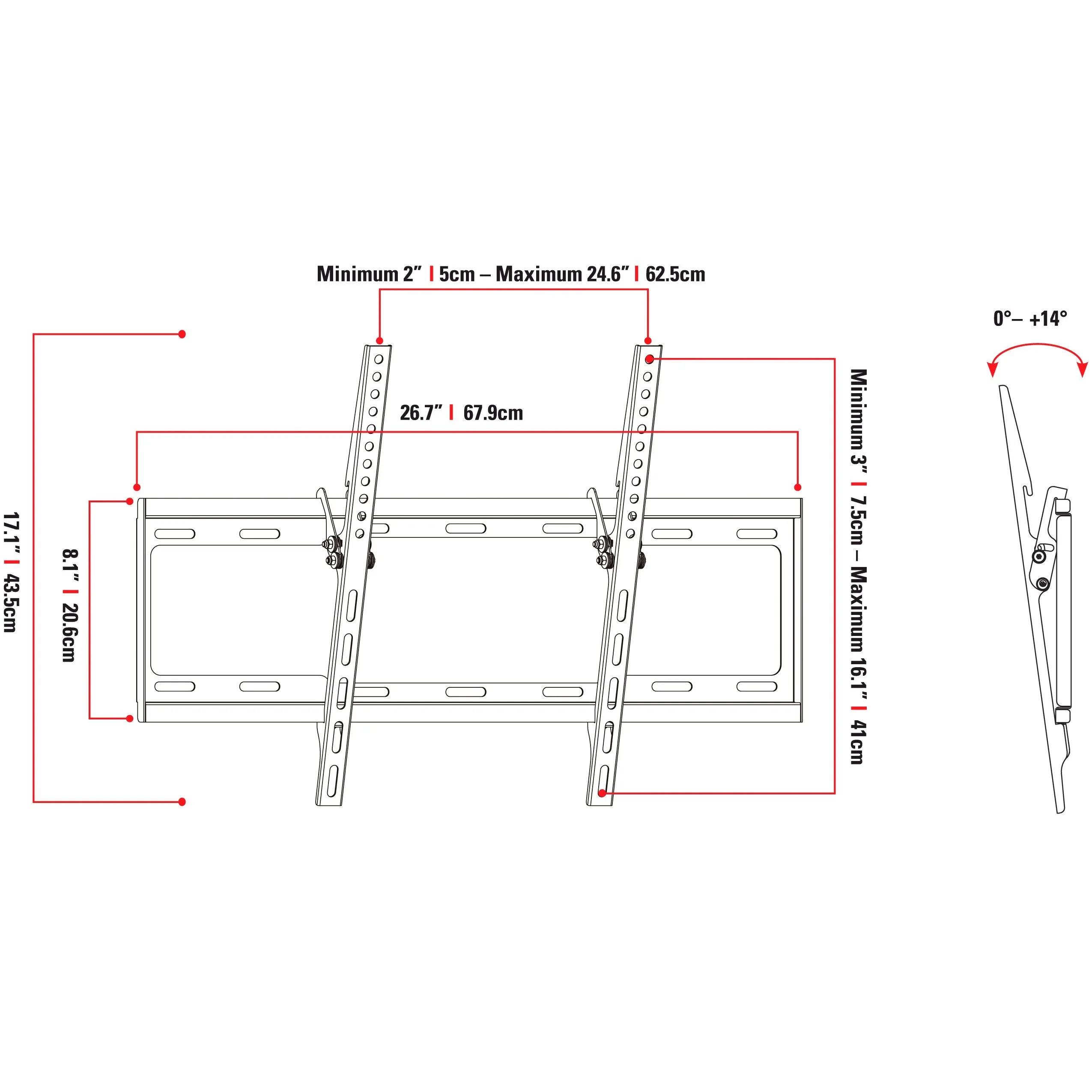 70 inch TV Wall Mount, 37" - 70" TVs