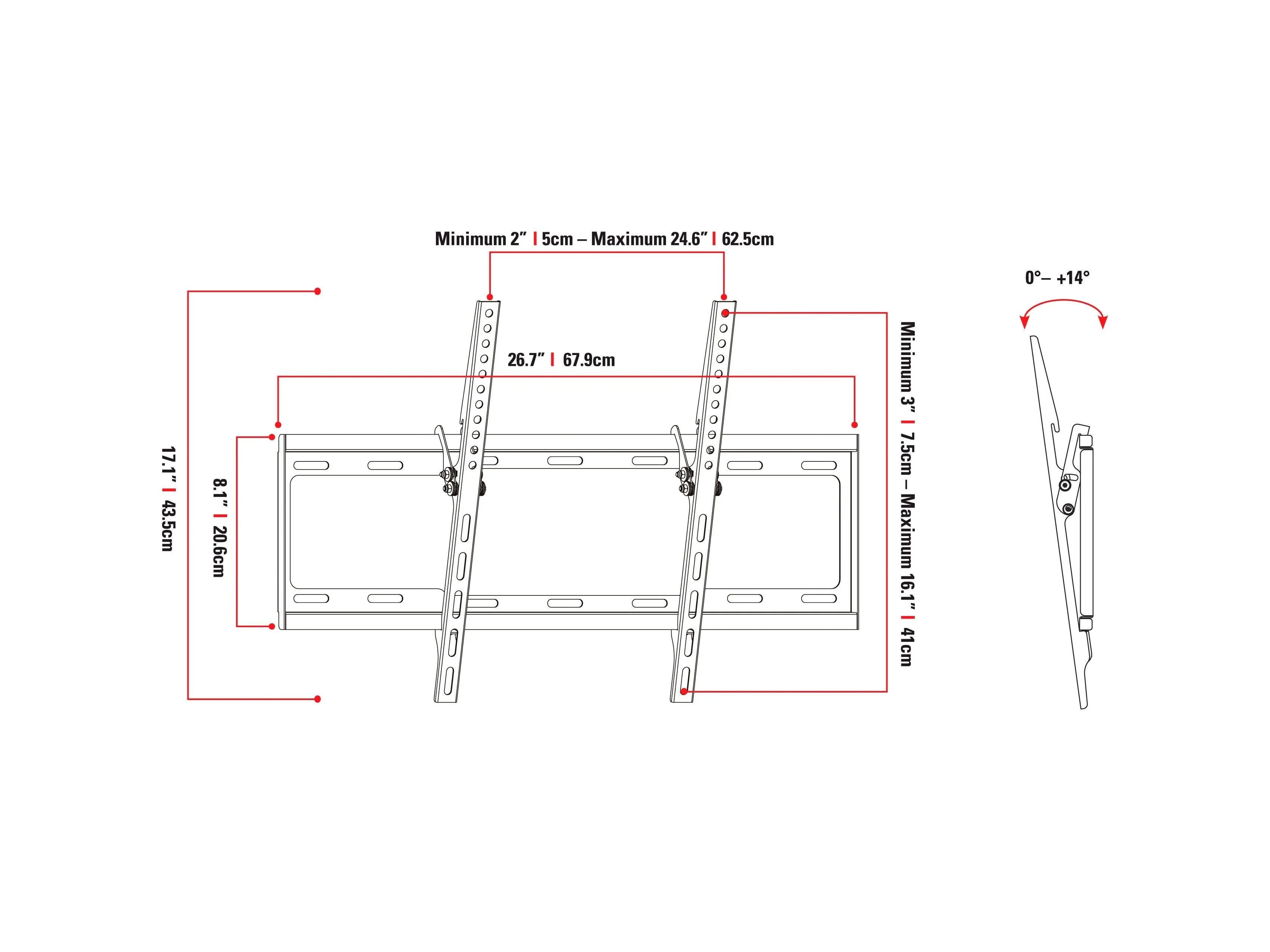 70 inch TV Wall Mount, 37" - 70" TVs