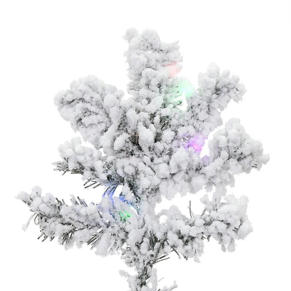 7.5' Flocked Alaskan Pine Artificial Christmas Tree Colored LED Dura-Lit lights