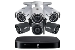 8-Channel Wired/Wireless System with 3 Wireless and 3 HD 1080p Resolution Security Cameras