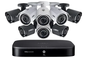 8-Channel Wired/Wireless System with 4 Wireless and 4 HD 1080p Resolution Security Cameras