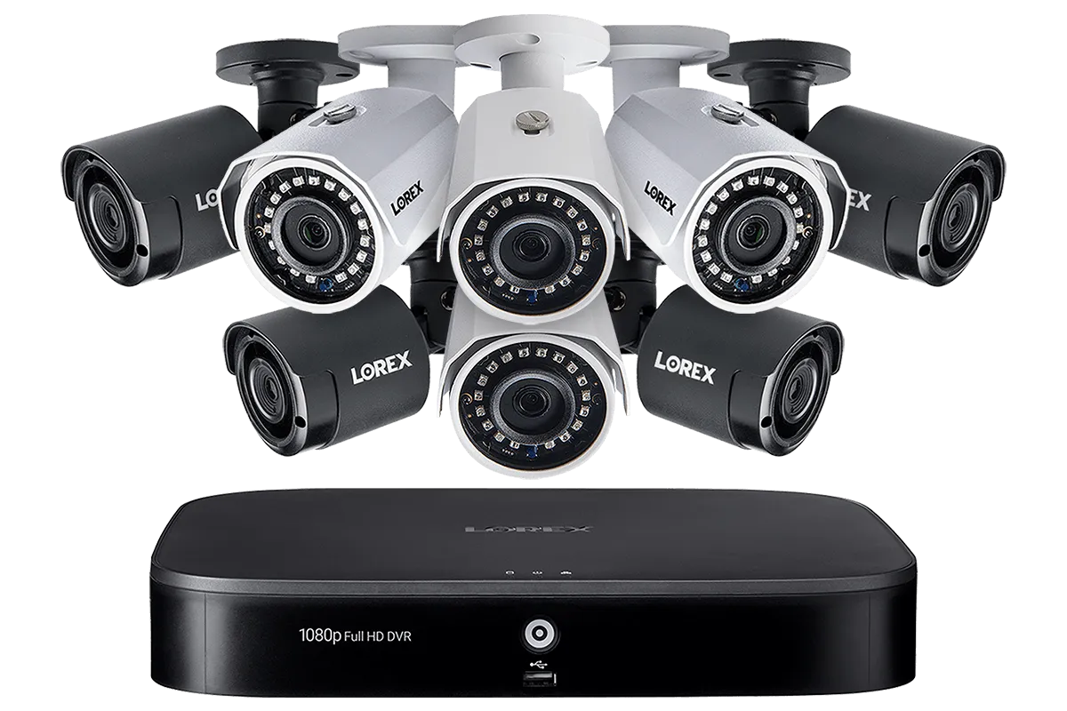 8-Channel Wired/Wireless System with 4 Wireless and 4 HD 1080p Resolution Security Cameras