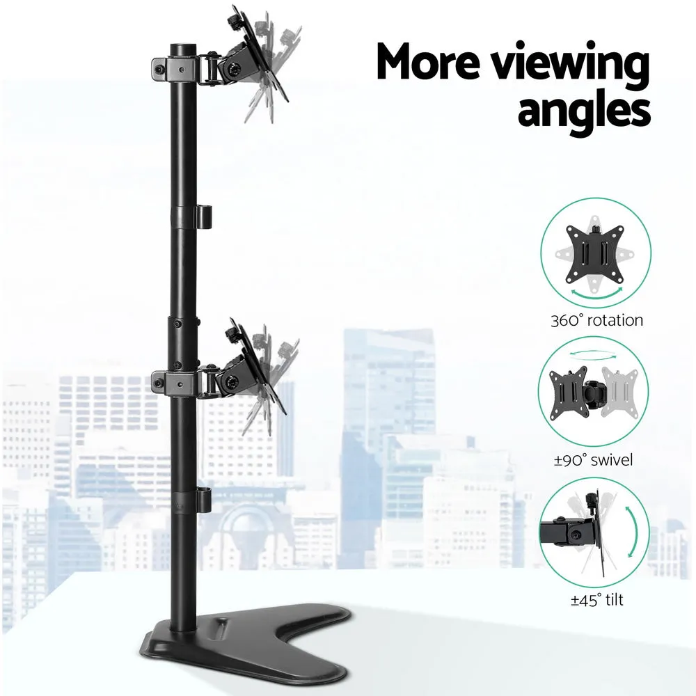 Adjustable Dual Monitor Arm Stand, Freestanding - Artiss