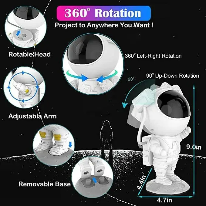 Astronaut Galaxy Projector with Timer and Remote Bluetooth Speaker