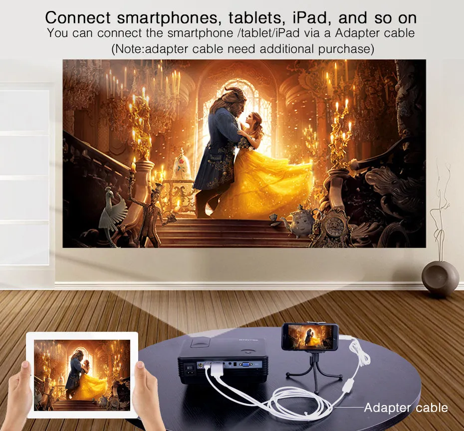 Best Video TV LCD Digital HDMI USB Projector with Home Theater