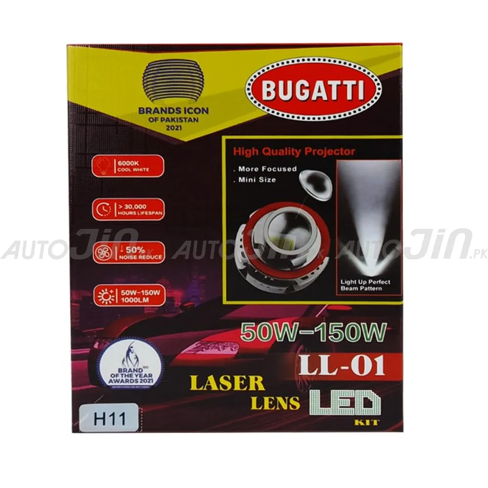 Bugatti LED Projector Lens 6000K 150w H11