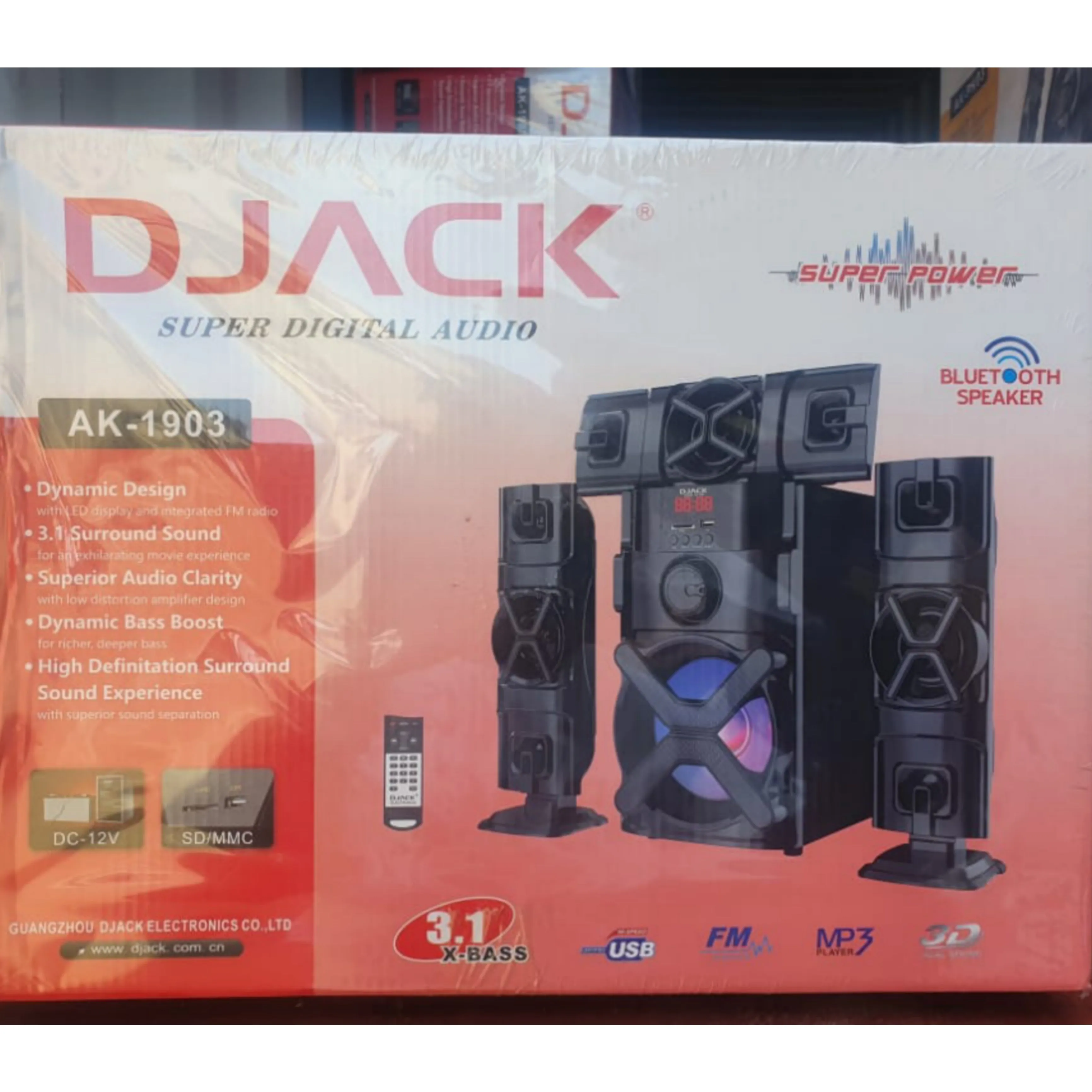 DJACK AK1903 3.1Ch HiFi Bluetooth Home Theater - Brand New