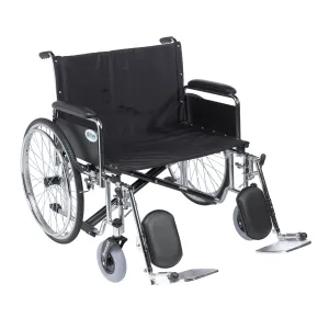 Drive Medical std28ecdfa-elr Sentra EC Heavy Duty Extra Wide Wheelchair, Detachable Full Arms, Elevating Leg Rests, 28" Seat