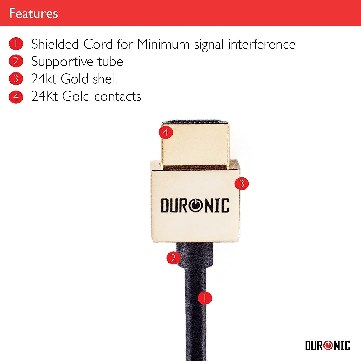 Duronic Mini HDMI Cable HDAC /1.5 | 1.5 Metre | BLACK | 2.0 2160p 4K Ultra-High-Speed HDMI to Mini HDMI Lead | 24K Gold Plated Male Connectors | For DSLR Digital Camera