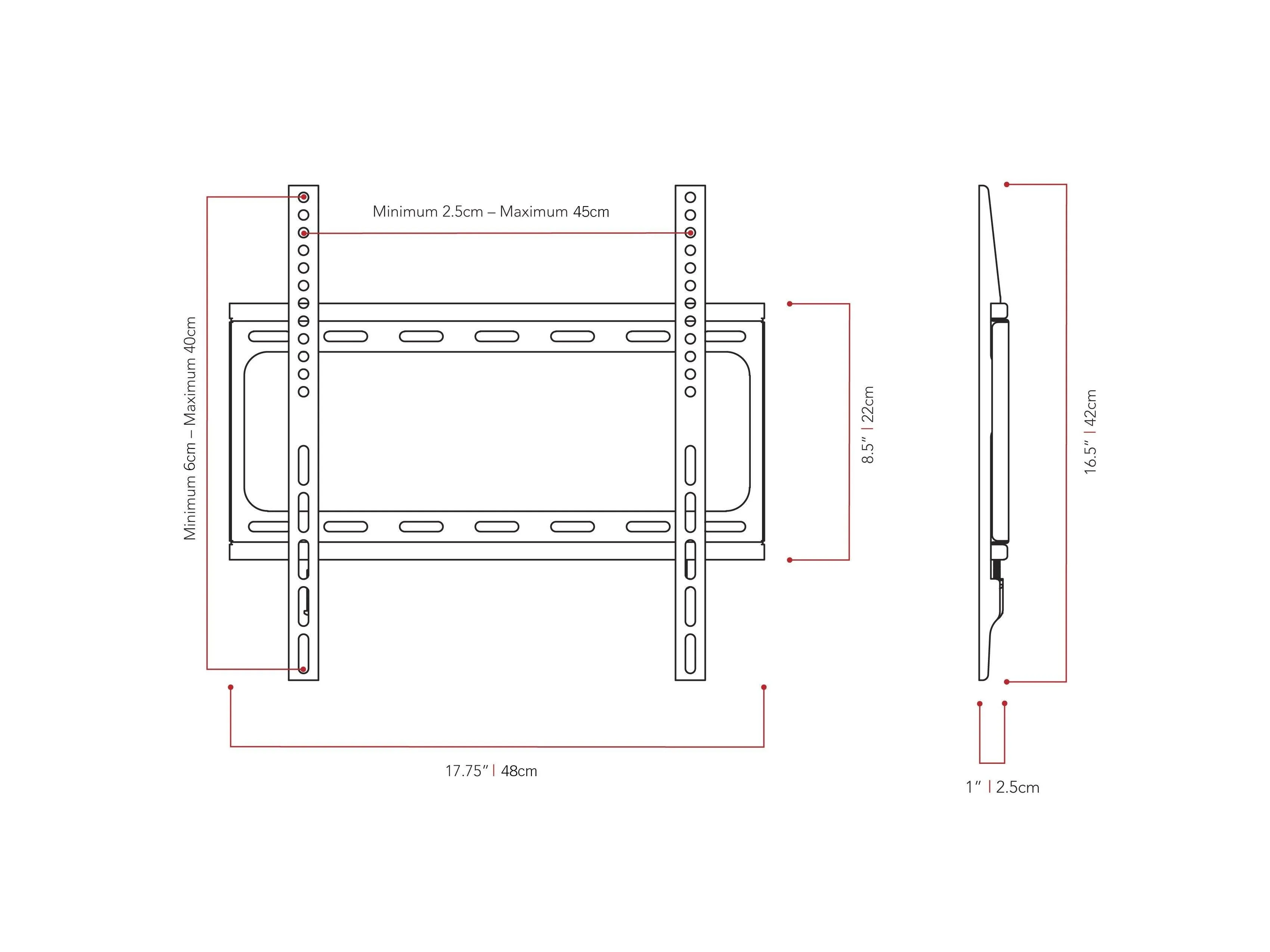 Fixed TV Wall Mount for 26" - 65" TVs