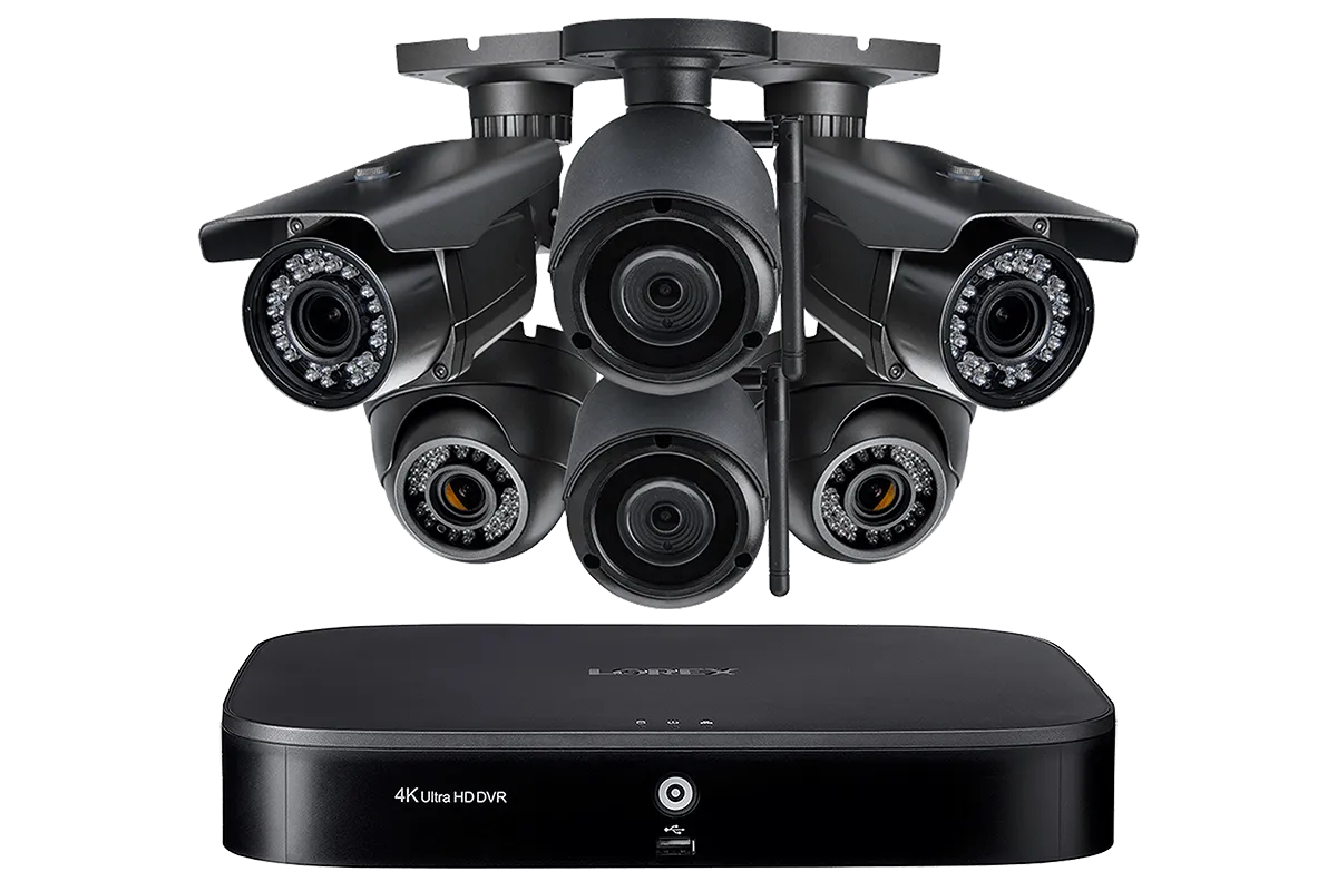 Flexible Security System with 4K DVR, 2 Wireless and 4 Motorized Varifocal 1080p HD Cameras