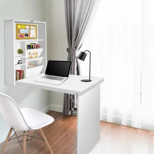 Foldable Wall Desk with Shelves, Sturdy, Adjustable - Artiss