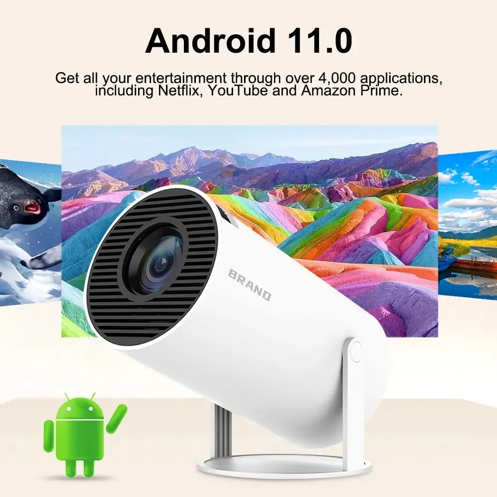 HY300 Mini Projector 4K Android 11 WIFI6 BT5.0