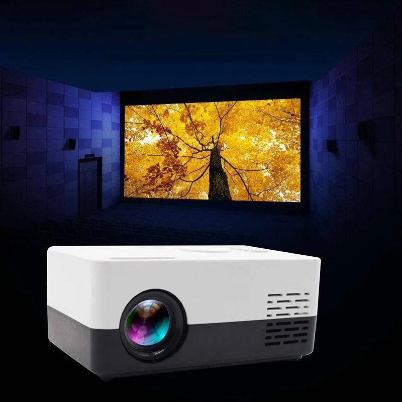 J15 1080P HD Projector Mini LED Projector Handheld Movie Beamer for Video Games Smart Home Theater Media Player US Plug