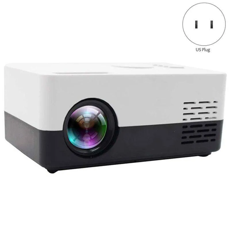 J15 1080P HD Projector Mini LED Projector Handheld Movie Beamer for Video Games Smart Home Theater Media Player US Plug