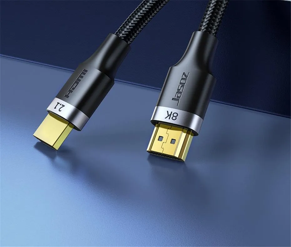 Jasoz HDMI 2.1 Cable 5m 8K 60Hz 2.0 4K 120Hz 48Gbps eARC HDR Video Cord for Amplifier TV PS4 5 RTX3080 Projector High Definition