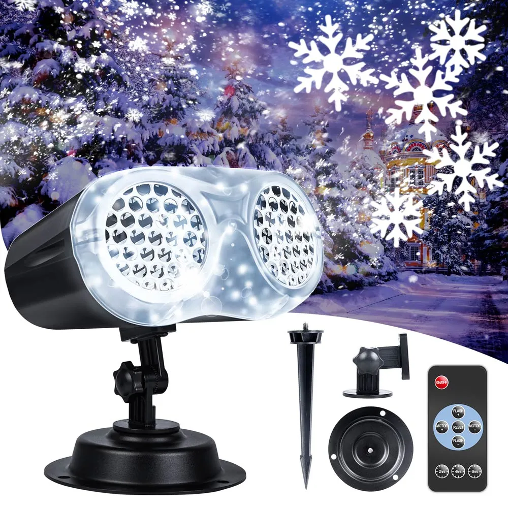 LED Binocular Rotating Snowflake Projector