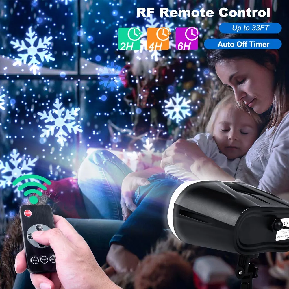 LED Binocular Rotating Snowflake Projector