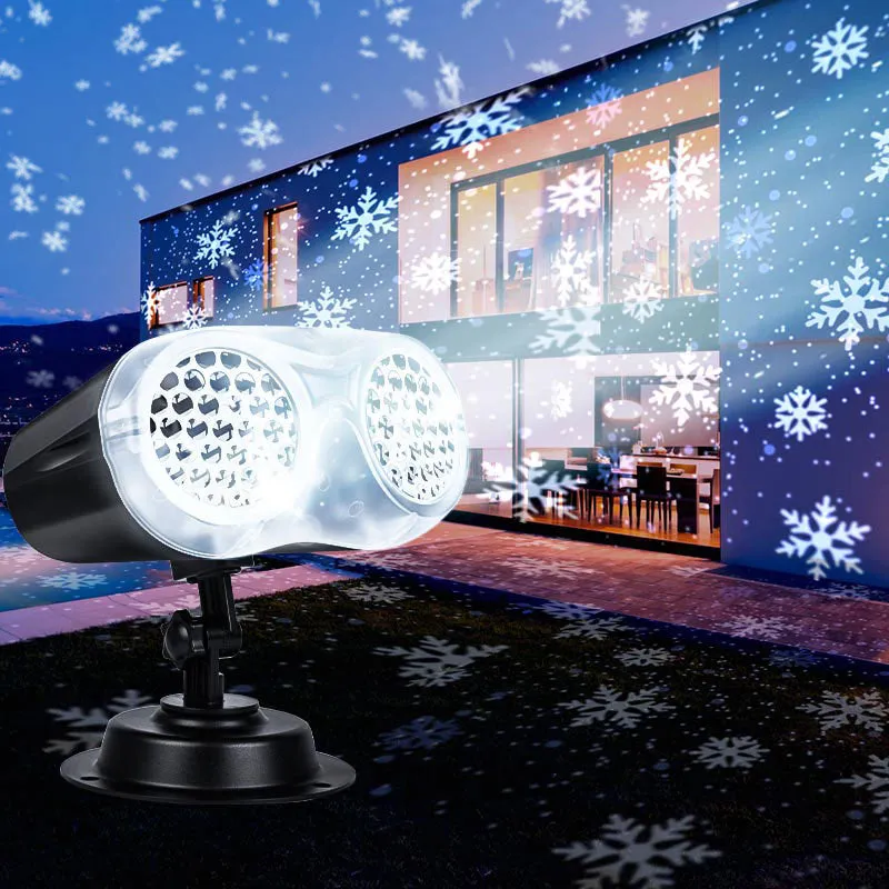 LED Binocular Rotating Snowflake Projector