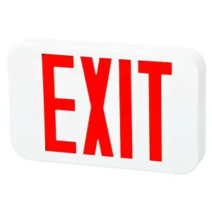 Led Exit Sign Red Letters White Housing Battery Back Up