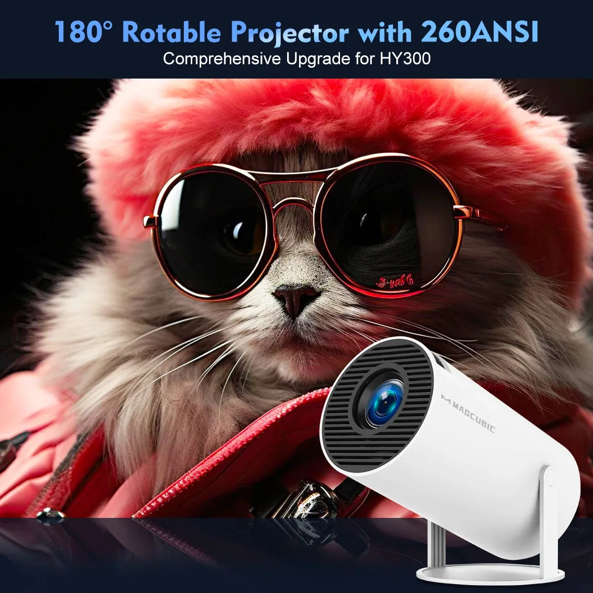 Magcubic Projector HY300 Pro 4K Android 11 Dual Wifi6 260ANSI Home Cinema 1080P 1280*720P