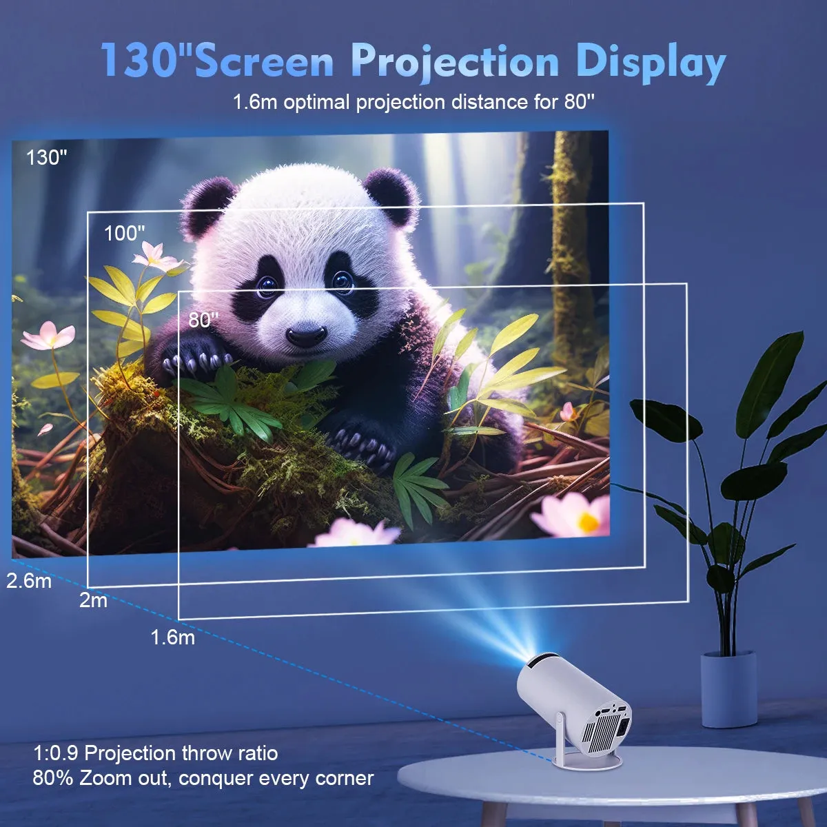 Magcubic Projector HY300 Pro 4K Android 11 Dual Wifi6 260ANSI Home Cinema 1080P 1280*720P