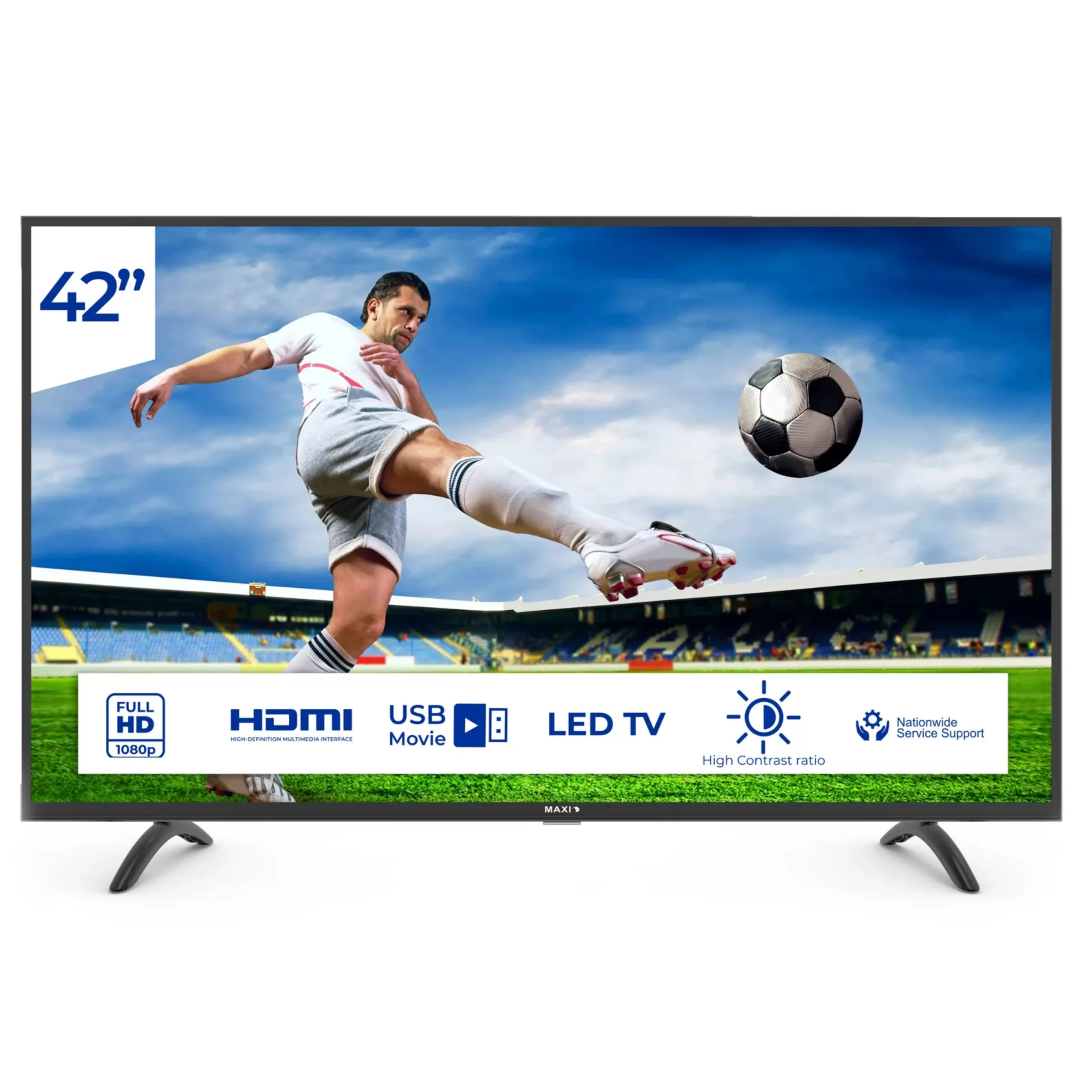 MAXI 42 Inch 42D2010 Series HD LED TV   1 Year Warranty - Brand New