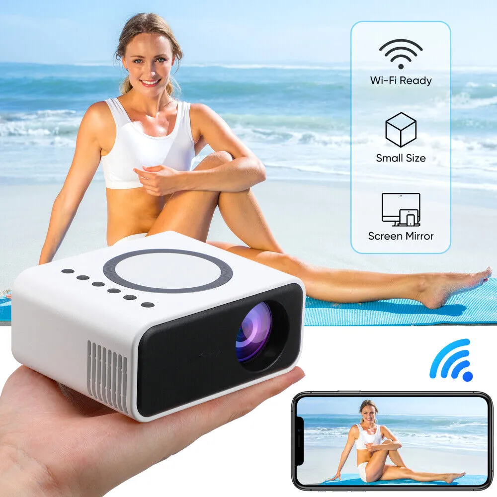 Mini Portable 1080P HD Smart Projector, Dual-Mode, WIFI, Bluetooth