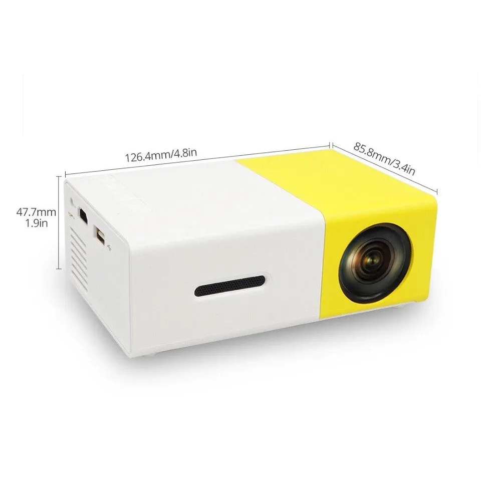 Mini Portable (600 Lumens Video 1080P)High Resolution LED Projector YG-300