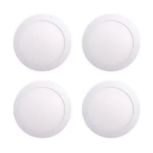 Pack of 4 12W Recessed Round LED Downlight Mini Panel 170mm Diameter, Hole Size 160mm, 3000K