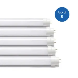 Pack of 5 T8 18W LED Tube Series 120cms 4500k, Super Bright, Wall and Ceiling White LED, 30000 Hours Long Life