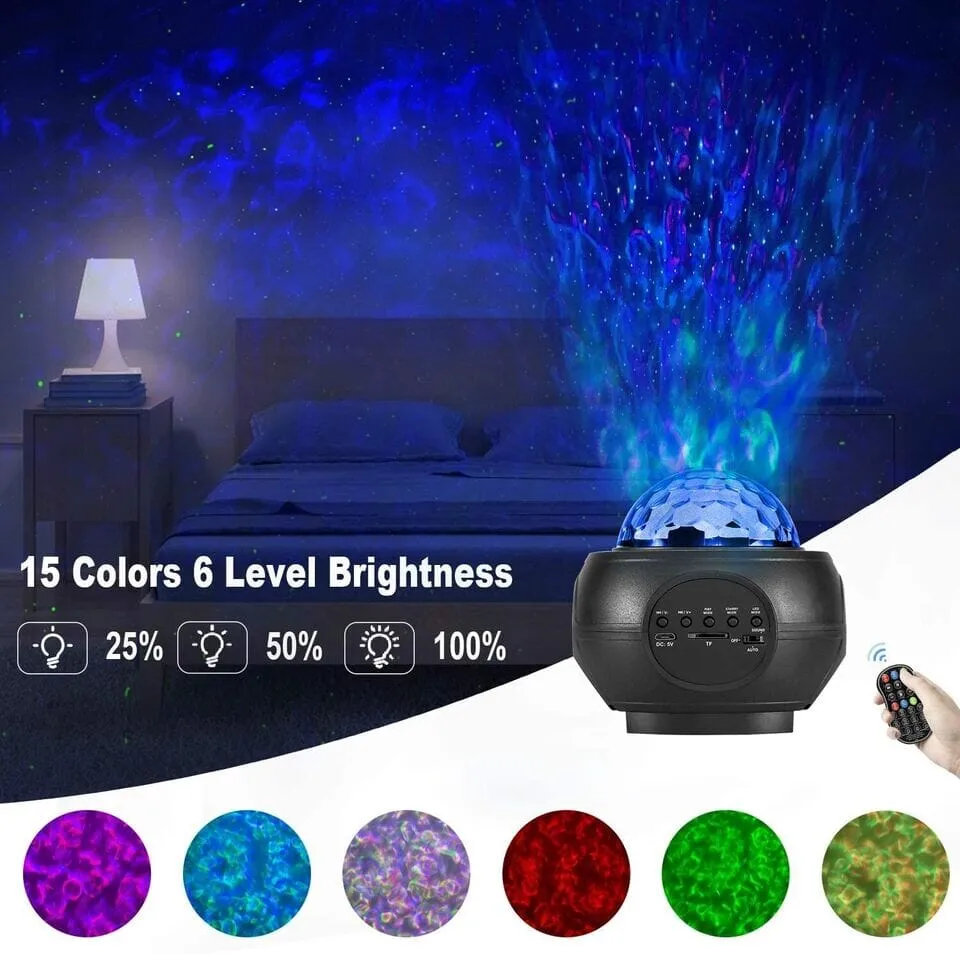 SMAXPlus™ Galaxy Projector: LED Starry Sky/Ocean Night Light w/ Remote