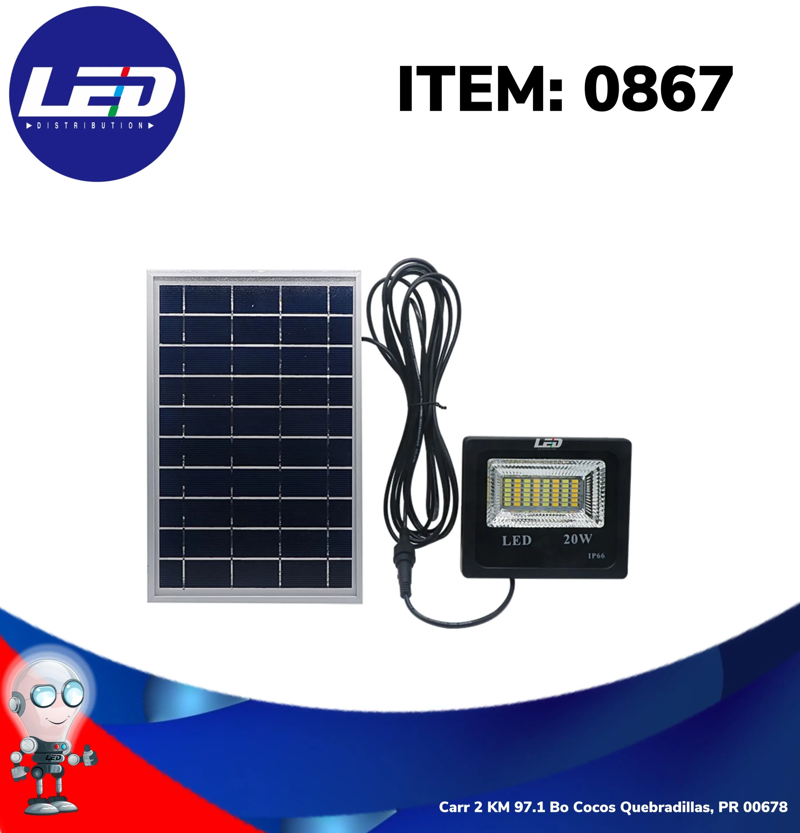 Solar Flood 20watt with Remote #0867