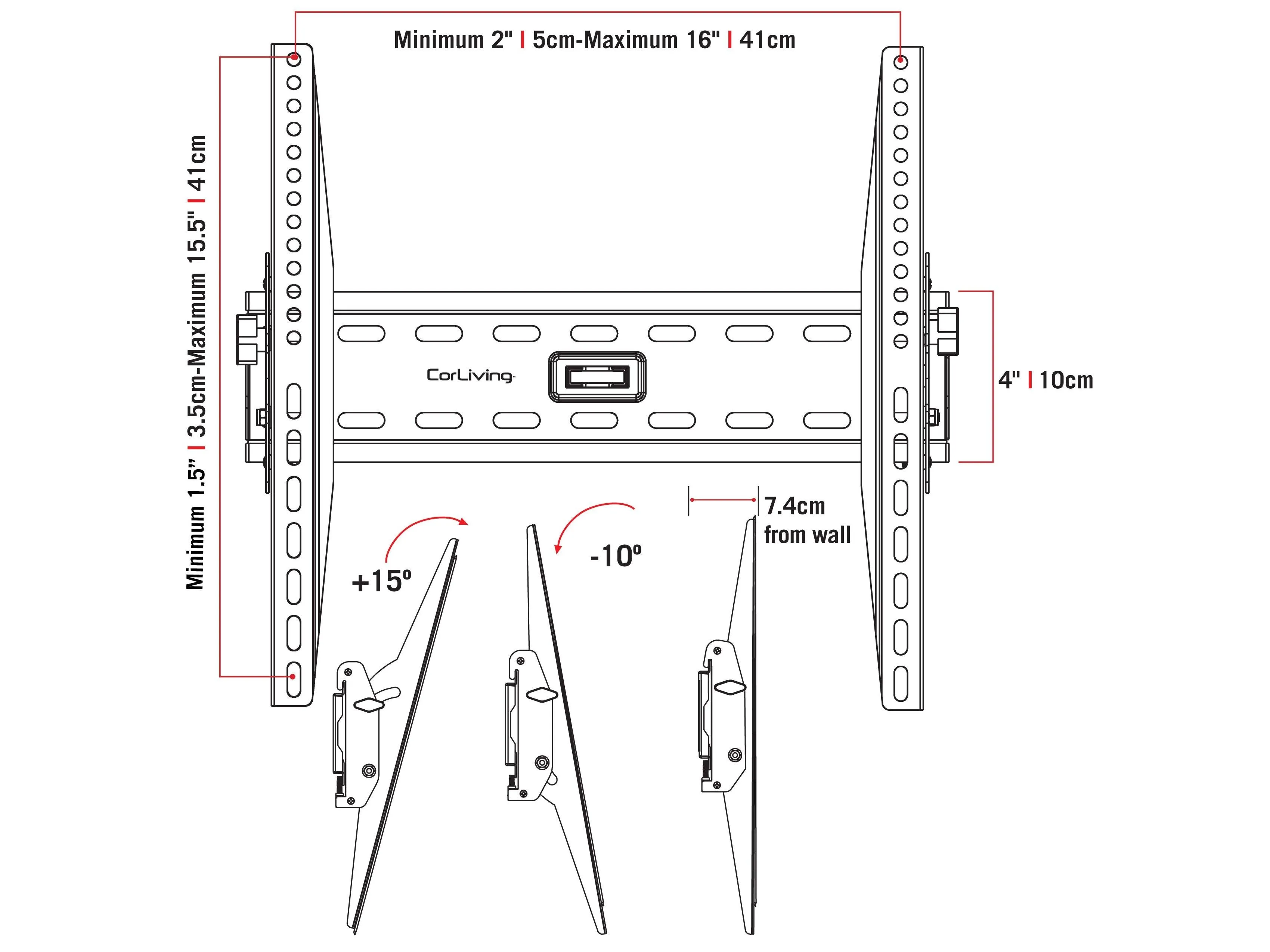 Tilting TV Wall Mount for 26" - 65" TVs