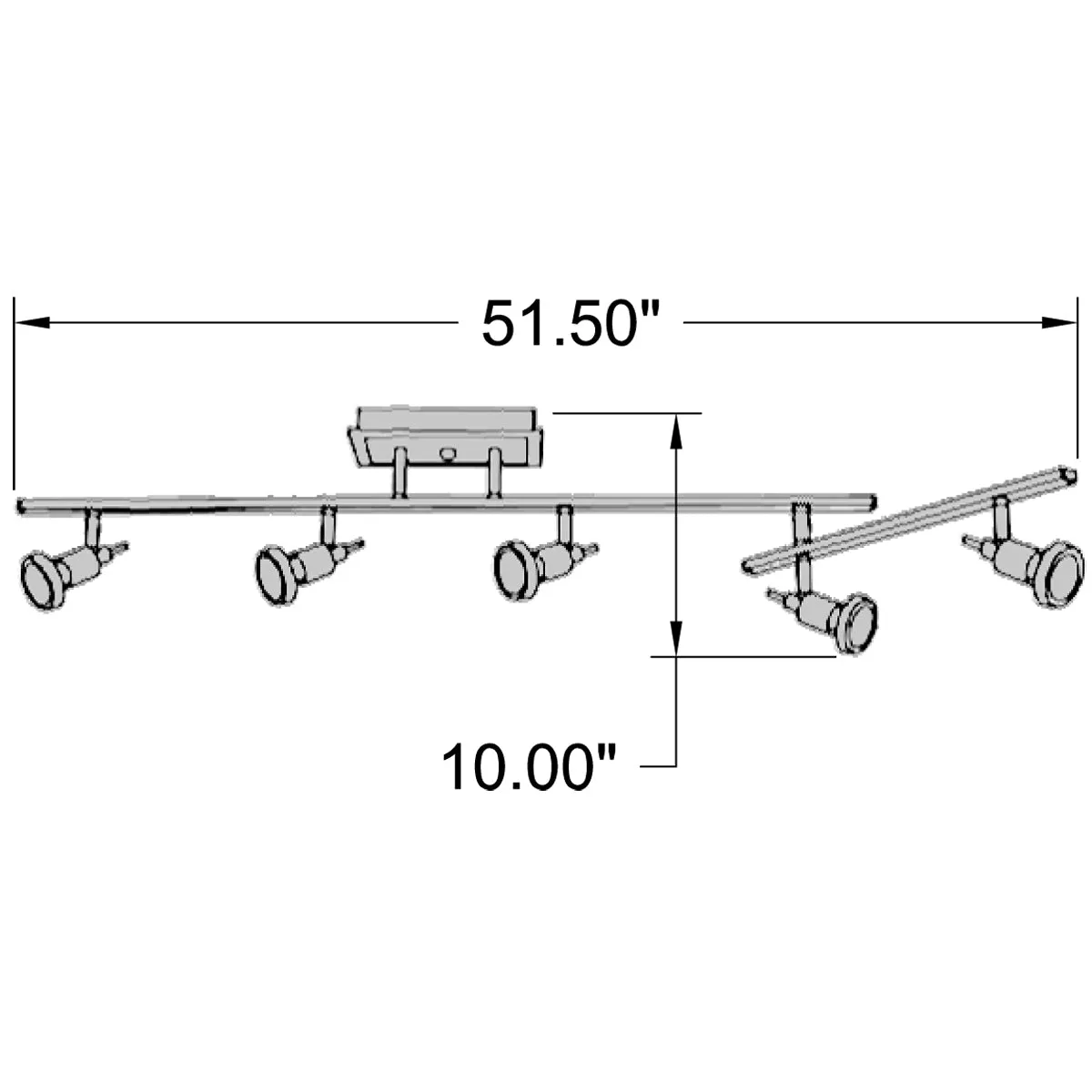 Viper 5 Light Adjustable LED Track Light Fixture, Black